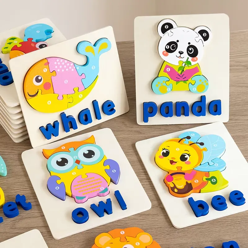Board Game For Kids - 3D Puzzle Zwierzęta, Alfabet, Układanka, Gra
